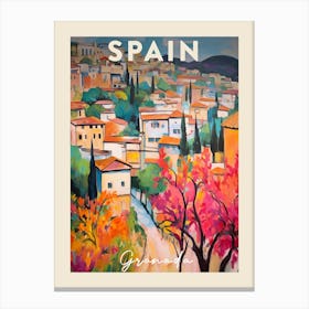 Granada Spain 1 Fauvist Painting  Travel Poster Canvas Print