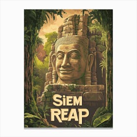 Aihrgdesign A Classic 1960s Travel Poster For Siem Reap 1 Canvas Print