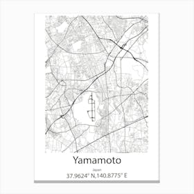 Yamamoto,Japan Minimalist Map Toile