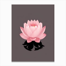 A Pink Lotus In Minimalist Style Vertical Composition 15 Canvas Print