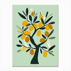 Olive Tree Flat Illustration 2 Canvas Print