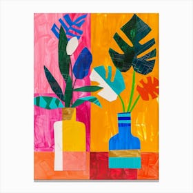 Two Plants In Vases Canvas Print