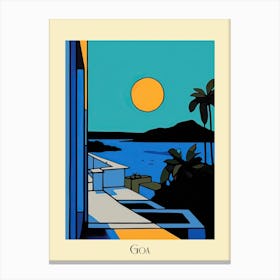 Poster Of Minimal Design Style Of Goa, India 1 Canvas Print