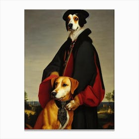 American Foxhound Renaissance Portrait Oil Painting Canvas Print
