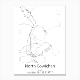 North Cowichan,Canada Minimalist Map Canvas Print