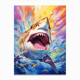  A Lemon Shark Vibrant Paint Splash 6 Canvas Print