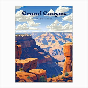 Grand Canyon Arizona National Park Travel Illustration Canvas Print