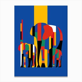 Elephant Abstract Pop Art 10 Canvas Print