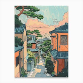 Osaka Japan 1 Retro Illustration Canvas Print