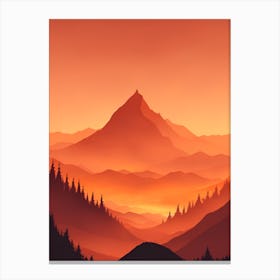 Misty Mountains Vertical Composition In Orange Tone 147 Canvas Print