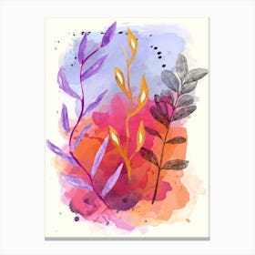 Watercolor Of Leaves Canvas Print