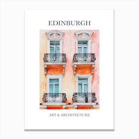 Edinburgh Travel And Architecture Poster 3 Canvas Print