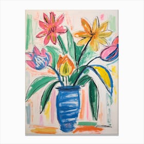 Flower Painting Fauvist Style Gloriosa Lily 2 Canvas Print