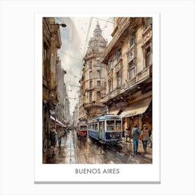 Buenos Aires Watercolor 2 Travel Poster Canvas Print