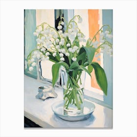 A Vase With Lily Of The Valley, Flower Bouquet 1 Canvas Print