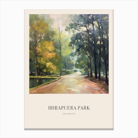 Ibirapuera Park Sao Paulo 5 Vintage Cezanne Inspired Poster Canvas Print