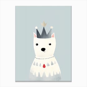 Little Arctic Fox 3 Wearing A Crown Canvas Print