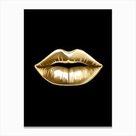 Golden Lips Canvas Print