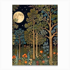 William Morris Moonlight In The Forest 17 Canvas Print