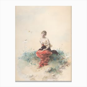 Female Figure by Alexandre-Louis Leloir Canvas Print