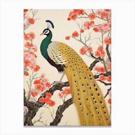 Bird Illustration Peacock 4 Canvas Print