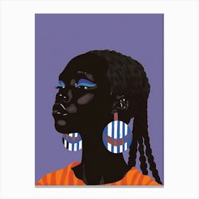 African Woman With Earrings 14 Canvas Print