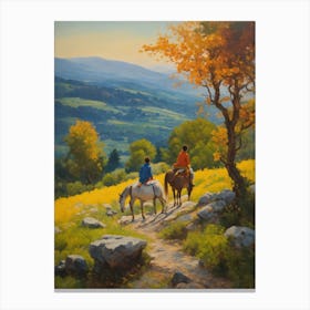 Two People On Horseback Canvas Print