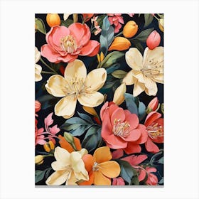 Painted Florals Honeysuckle Art Print 1 Canvas Print