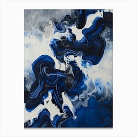 Abstract Blue And White Painting 2 Canvas Print