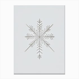 Needle, Snowflakes, Retro Minimal 2 Canvas Print