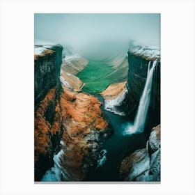 Waterfall In Iceland 1 Canvas Print