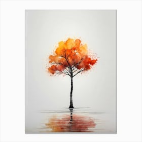 Autumn Tree In Water Canvas Print