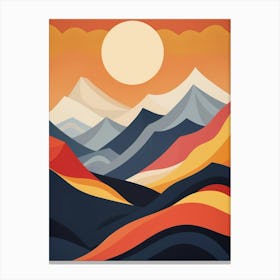 Mountains Abstract Minimalist 4 Canvas Print