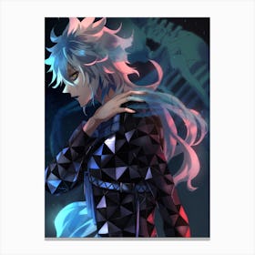 Anime Girl With Blue Hair 2 Canvas Print