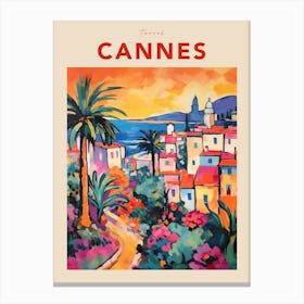 Cannes France 6 Fauvist Travel Poster Canvas Print