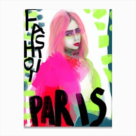 PARIS FASHION - Fashion Illustration Portrait with pop colors  by "COLT x WILDE"  Canvas Print