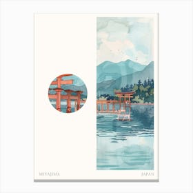 Miyajima Japan 4 Cut Out Travel Poster Canvas Print