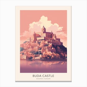 Buda Castle Budapest Hungary Travel Poster Canvas Print