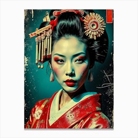 Geisha - Grunge Texture Color Canvas Print