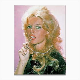 Brigitte Bardot Painted Canvas Print