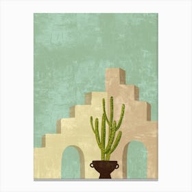 Cactus In Pot Canvas Print