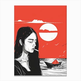 Girl In A Boat 1 Canvas Print