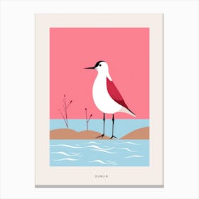 Minimalist Dunlin 2 Bird Poster Canvas Print