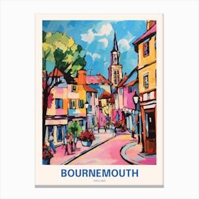 Bournemouth England 8 Uk Travel Poster Canvas Print