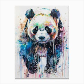 Giant Panda Colourful Watercolour 2 Canvas Print