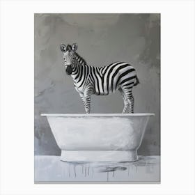 Zebra In Bathtub Canvas Print