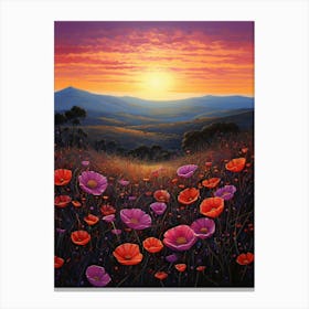 Sunset Poppies Canvas Print