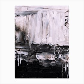 Abstract Painting, Black And White, Acrylic On Canvas Canvas Print
