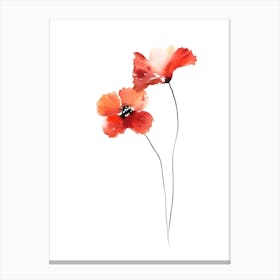 Watercolor Poppies 1 Canvas Print