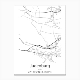 Judenburg,Austria Minimalist Map Canvas Print